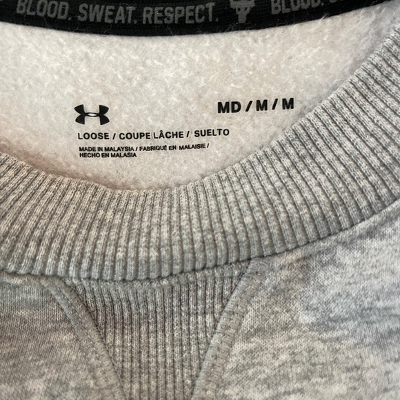 Under Armour Iron Paradise Project Rock Gray Crew Sweatshirt Loose Fit M - Picture 4 of 7